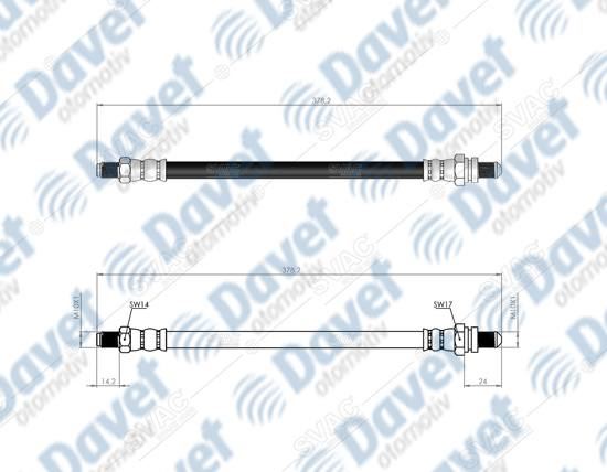 WBH0385 Fren Hortumu Arka Sol-Sag 340mm Ford Ka 2008-